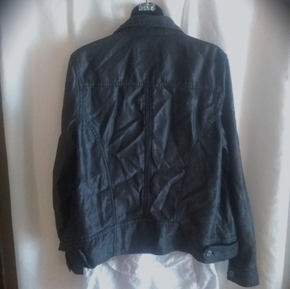 TAHARI BLACK TENCEL DENIM JACKET - Picture 2 of 6